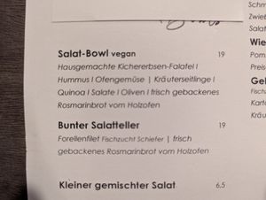 Vegan salat bowl at Martinerhof's Brauhotel in St Martin In Passeier