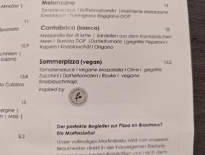 Vegan Sommerpizza at Martinerhof's Brauhotel in St Martin In Passeier