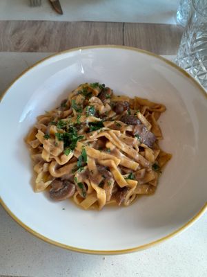 Mushroom tagliatelle at OliVia in Legnano