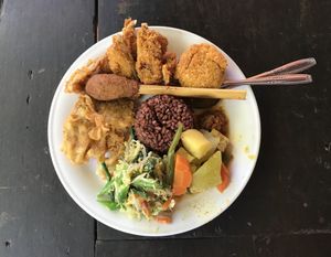 nasi campur  at Siboghana Waroeng in Ubud