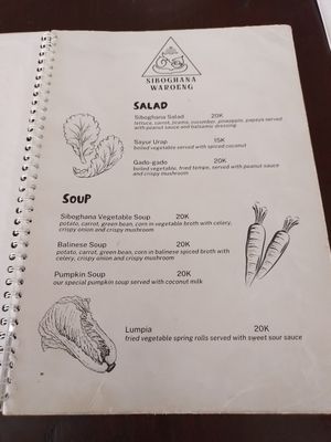Menu Part. at Siboghana Waroeng in Ubud