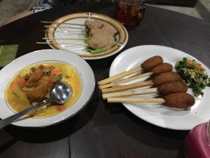 Curry and delicious skewered. Each cost just 20k or about 1.50$ at Siboghana Waroeng in Ubud