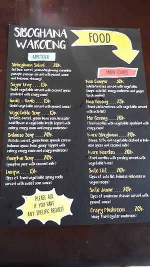 Menu in new design! at Siboghana Waroeng in Ubud