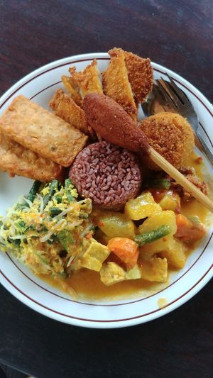 Nasi Campur, 30K at Siboghana Waroeng in Ubud