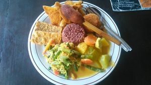 Vegan nasi campur at Siboghana Waroeng in Ubud