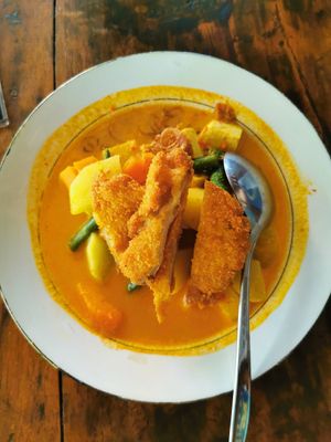 Tofu, tempeh with fried moshroom at Siboghana Waroeng in Ubud