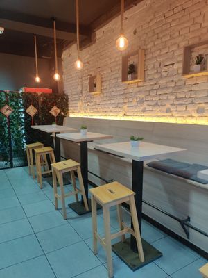 Inside the restaurant at X.WANG's Kitchen in Belgrade