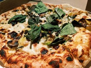 leek bianca with spinach at Planta - Brentwood in Los Angeles