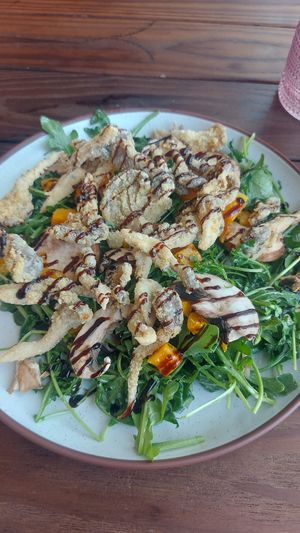 Fried mushroom salad at Planta - Brentwood in Los Angeles