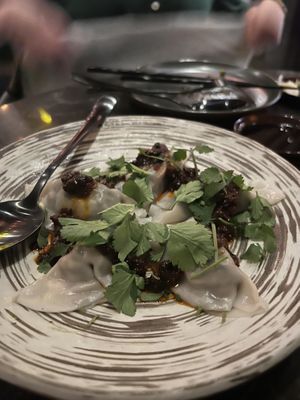 Spinach dumplings   at PLANTA Queen in Atlanta