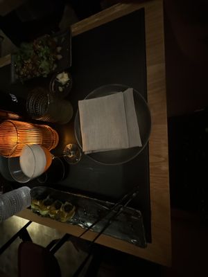 dragon roll and japanese sweet potato  at PLANTA Queen in Atlanta