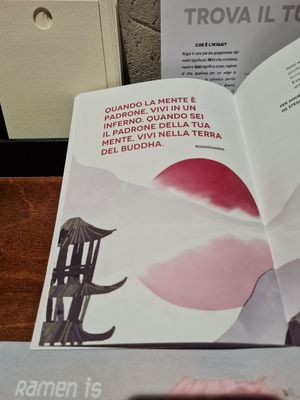 Little free book that guides you on the discover of yourself and your true wishes at Yume Ramen Verona in Verona