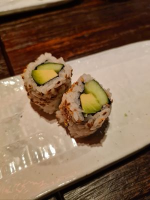 Avocado and cucumber sushi at Nobu  in Dubai