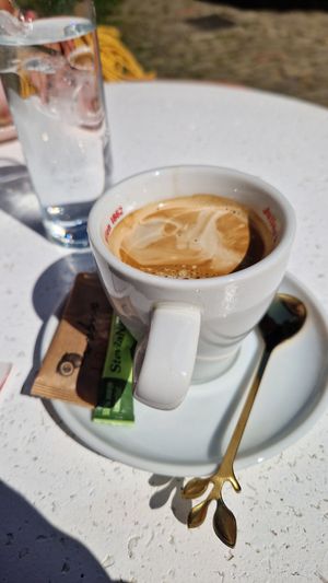 Cofee with cold vegan milk at Aj Zdravo Coffee and Cake Shop in Novi Sad