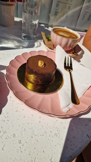 Chocolate cake at Aj Zdravo Coffee and Cake Shop in Novi Sad