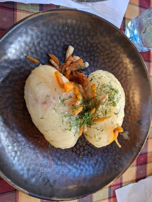 dumplings vegan meat at Bernelių Užeiga - Smuklė in Kaunas