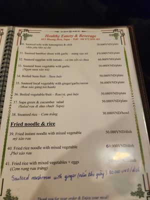  at Healthy Eatery & Beverage in Sapa