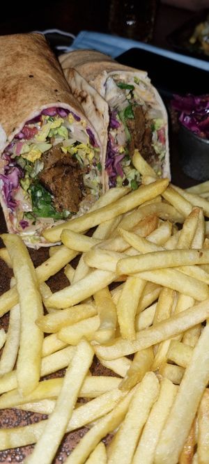 Served with chips and slaw at The Flying Duck in Glasgow