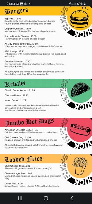 Menu and Bar at The Flying Duck in Glasgow