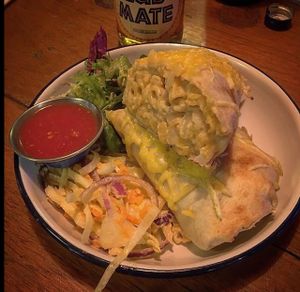Mac and cheese burrito  at The Flying Duck in Glasgow