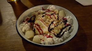 Banana split at The Flying Duck in Glasgow
