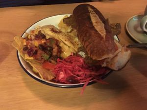 Can’t remember the name! Third option under ‘subs and wraps’   at The Flying Duck in Glasgow