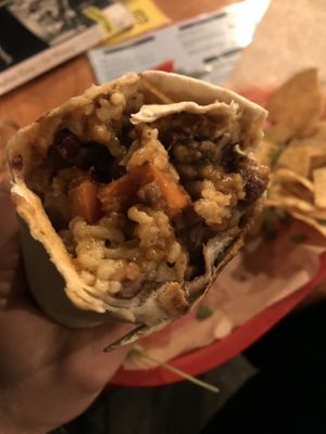 Inside burrito  at The Flying Duck in Glasgow