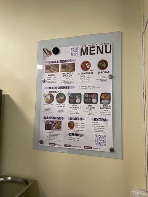 Current menu showing the vegan options  at Hankki k-mat in Oslo