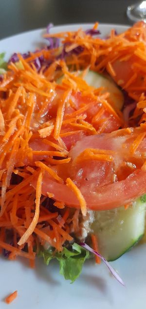 Make your own VEGAN salad. Twice this trip. at O Riquim in Povoacao