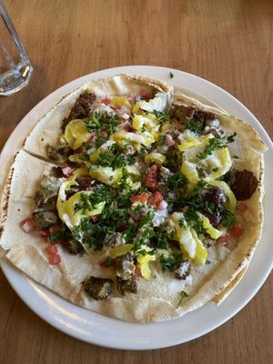 Falafel pitza   at Aladdin's Eatery in Pittsburgh