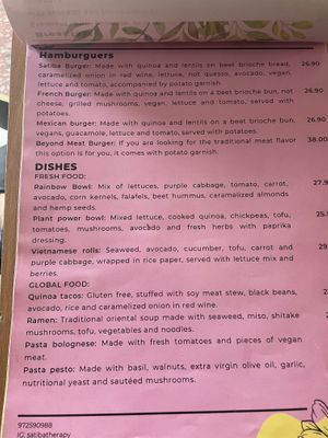 Menu  at Satiba Therapy Coffee Shop in Arequipa