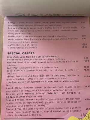 Menu  at Satiba Therapy Coffee Shop in Arequipa