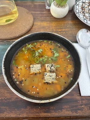 Soup of the day   at Satiba Therapy Coffee Shop in Arequipa