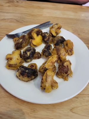 Just in half cutted "Fried" mushrooms - joke at Trang Sapa Kitchen in Lao Cai