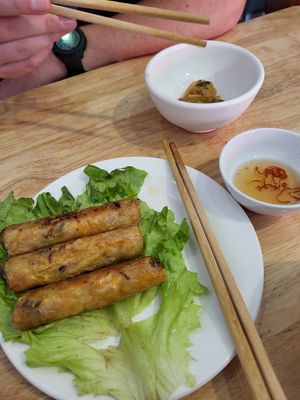 Fried springrolls - were tasty at Trang Sapa Kitchen in Lao Cai