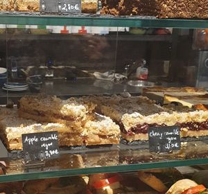 both crumbles are vegan at Pure Origins Estate Coffee in Berlin