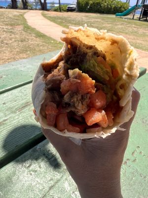 Beyond meat burrito   at Da Crack in Koloa
