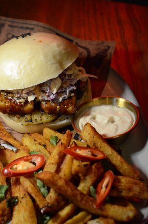 Tofu burger with vegan coleslaww  at Tiger Wok in Hurghada