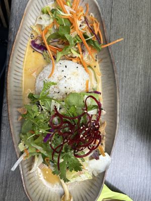 14 veg. Hähnchen mit Erdnusssauce  at Udonge Vegan Cuisine in Potsdam