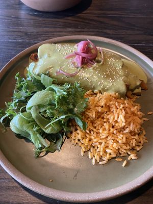 Chayote Enchiladas (highly recommended!)  at Quemar in Virginia Beach