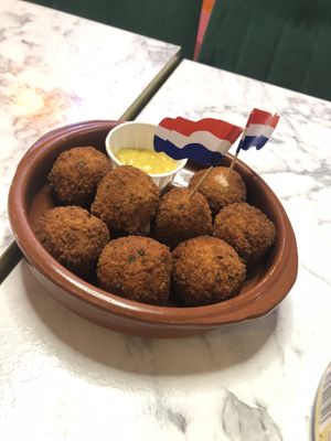 Portion of bitterballen. Very lovely  at Pancake Company in Amsterdam