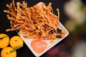 Mushroom tempura  at Tiem Chay Vo Uy in Da Lat