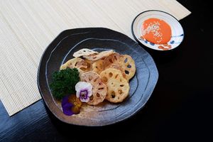 Lotus root chips  at Tiem Chay Vo Uy in Da Lat
