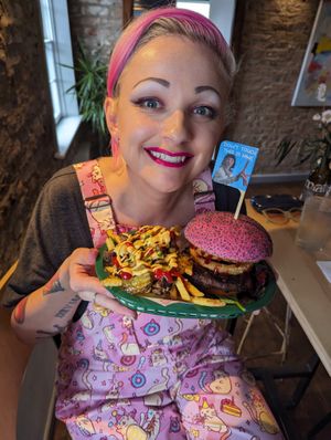 BBQ burger & burger-bite fries at Junk Soul Smothered Bar & Grill in Beverley