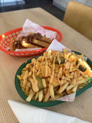Frazzle fries & maple and ‘bacon’ scoffles   at Junk Soul Smothered Bar & Grill in Beverley