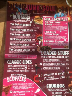 menu at Junk Soul Smothered Bar & Grill in Beverley