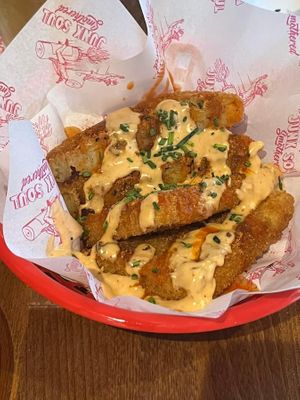 Chipotle spice scoffles  at Junk Soul Smothered Bar & Grill in Beverley