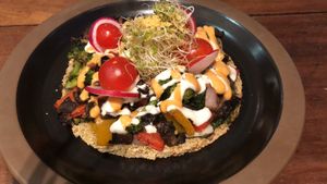 Raw pizza  at The Living Cafe in Central Singapore