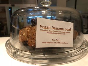 Vegan banana loaf  at The Living Cafe in Central Singapore