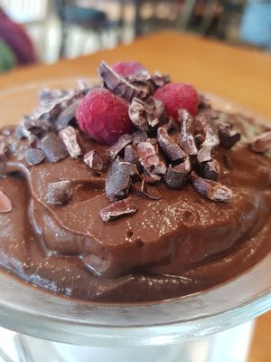 Avocado chocolate mousse at The Living Cafe in Central Singapore